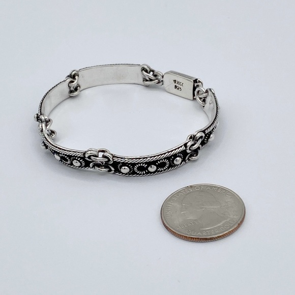 Vintage Sterling Silver 925 Mexico Link Bracelet - Picture 6 of 10
